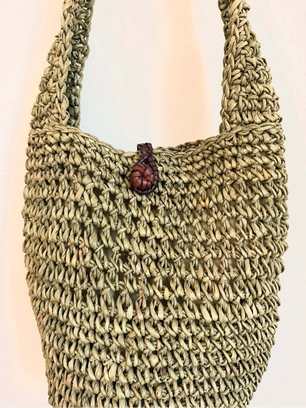 VINTAGE HASTING & SMITH STRAW HOBO BAG - Picture 3 of 5